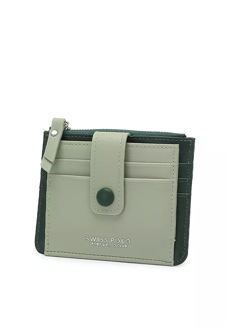 Women's Card Holder With Coin Compartment - Green