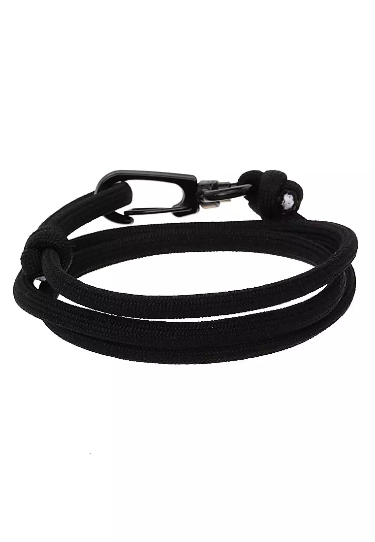 Omrish Bracelet Gelang Pria Jangkar One Set Motif Hook Material Paracord ORIGINAL - Black