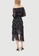 Maje black and multi Asymmetric Dress In Printed Muslin A5AA4AAC34FDE8GS_2