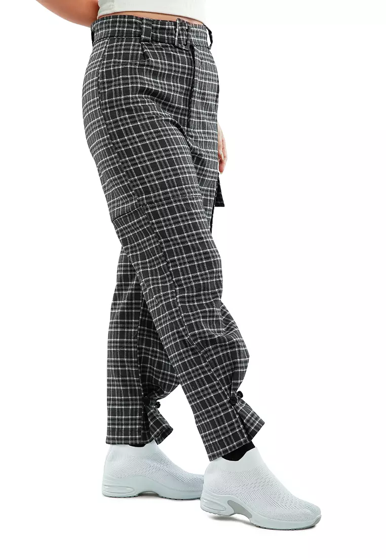 Buy London Rag Grey Checkered Cargo Jogger Pants 2024 Online
