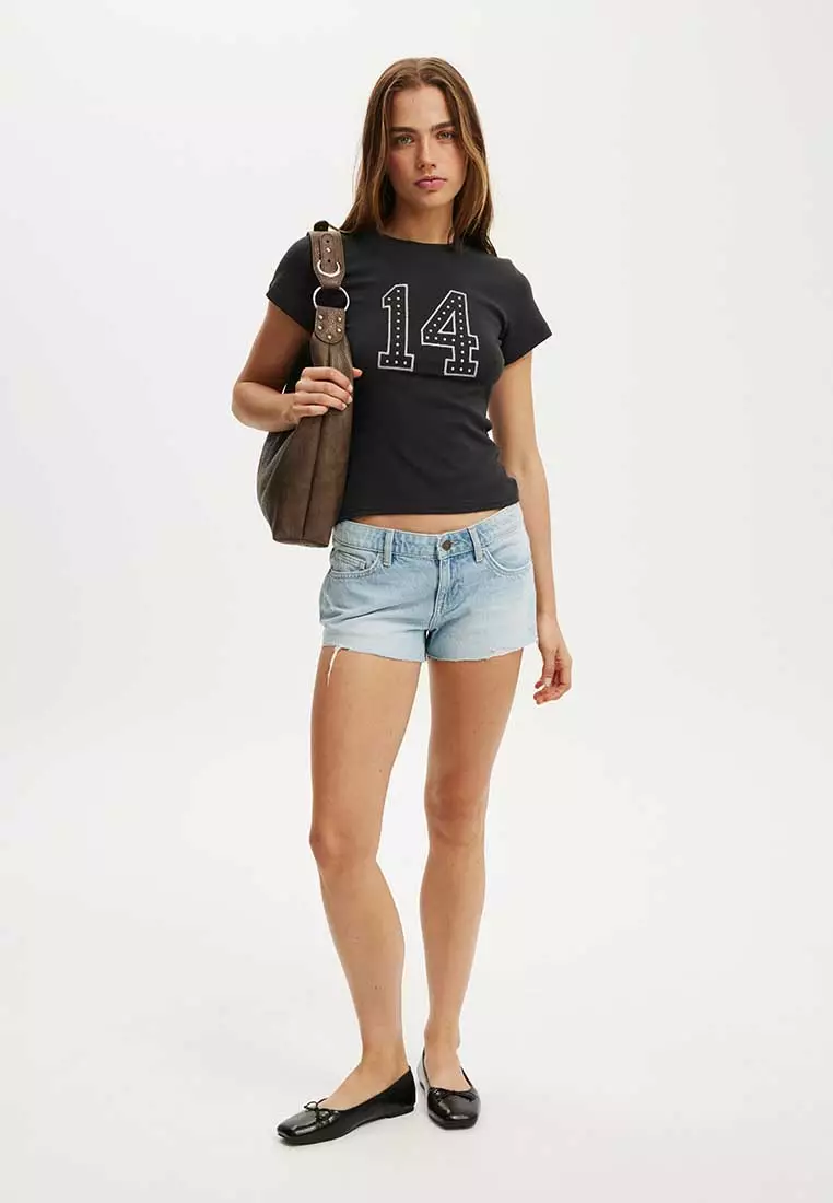 Micro Low Denim Shorts