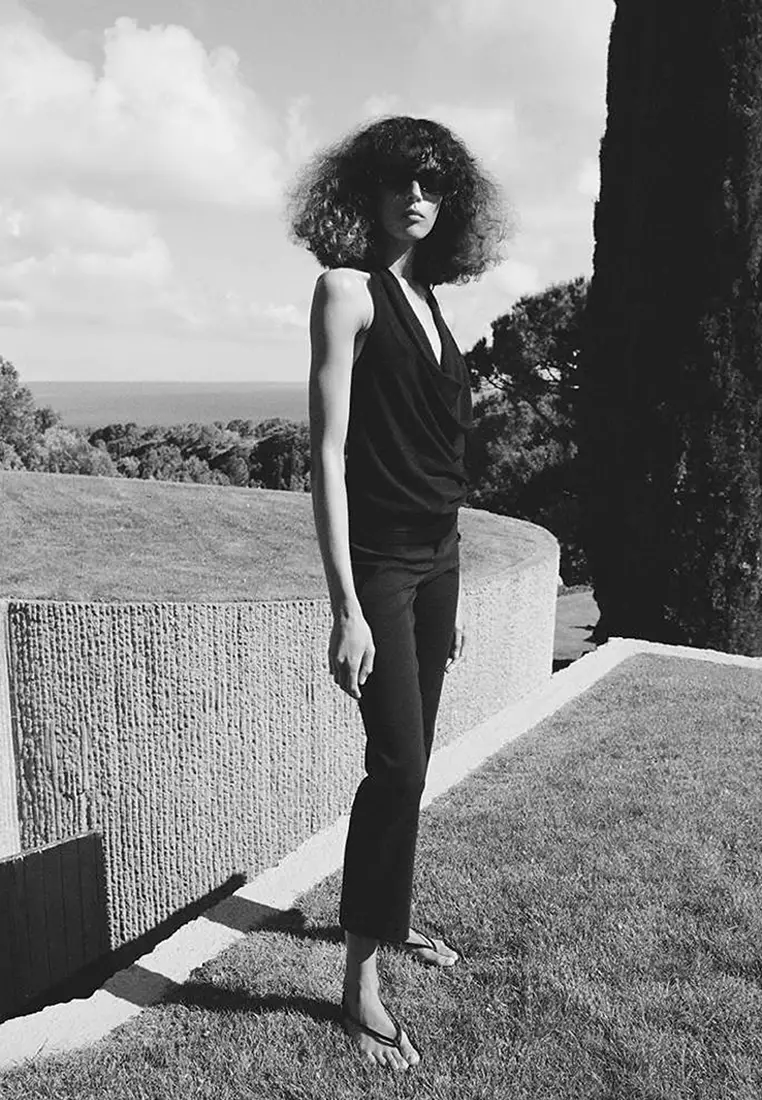 Fine-Knit Draped Top