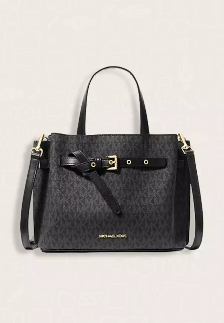 Jual Michael Kors Michael Kors Emilia Small Logo Satchel Black