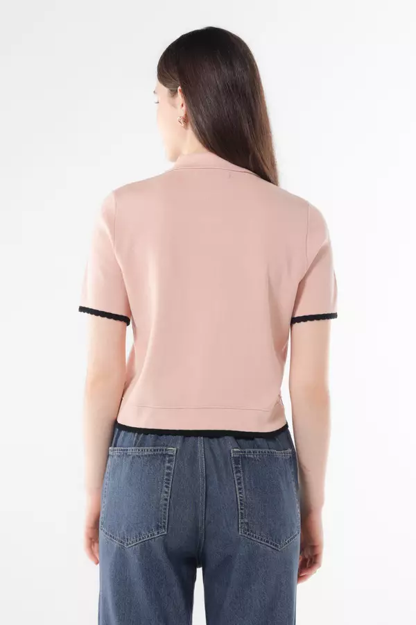 MINIMAL - Ranisyme - Atasan Rajut Crop - Pink Colour Grey_Light