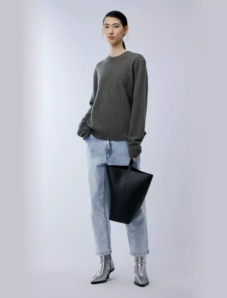 JNBY女士寬鬆錐形九分牛仔褲