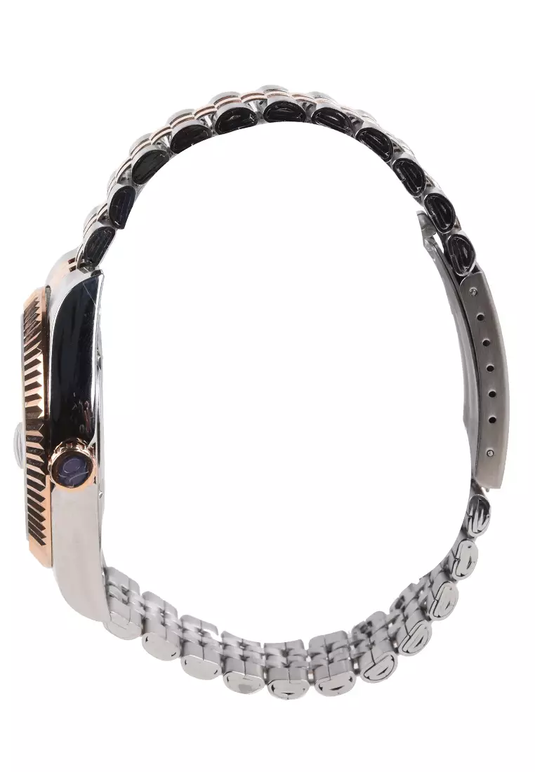 Alfa - Jam Tangan Pria - Silver Rosegold - Stainless Steel Bracelet - 99105M-F