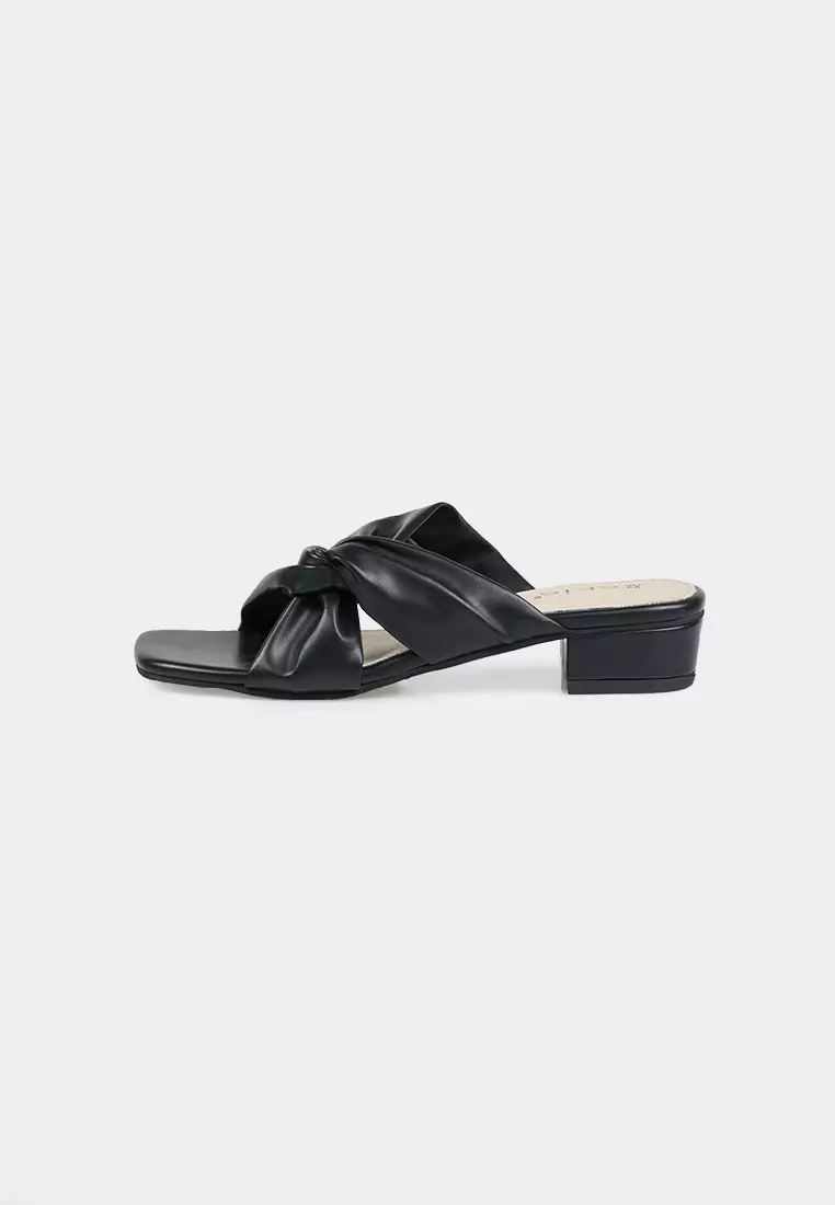 SEIS Velvet Sandal Heels Wanita Hak 3 cm - BLACK