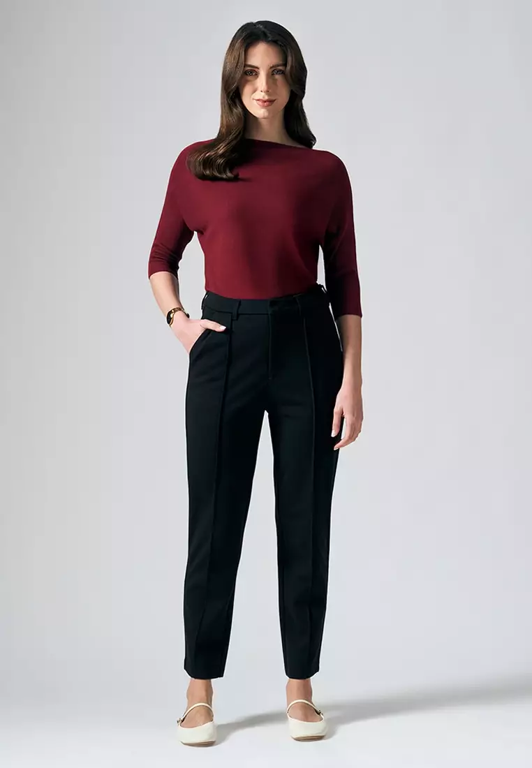 Tapered Trousers with Pintucks