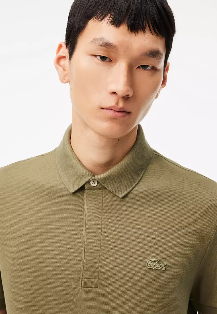Men's Lacoste Paris Polo Shirt Regular Fit Stretch Cotton Piqué