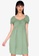 ZALORA BASICS green Puff Sleeve Dress 92FB7AA0433E5FGS_1