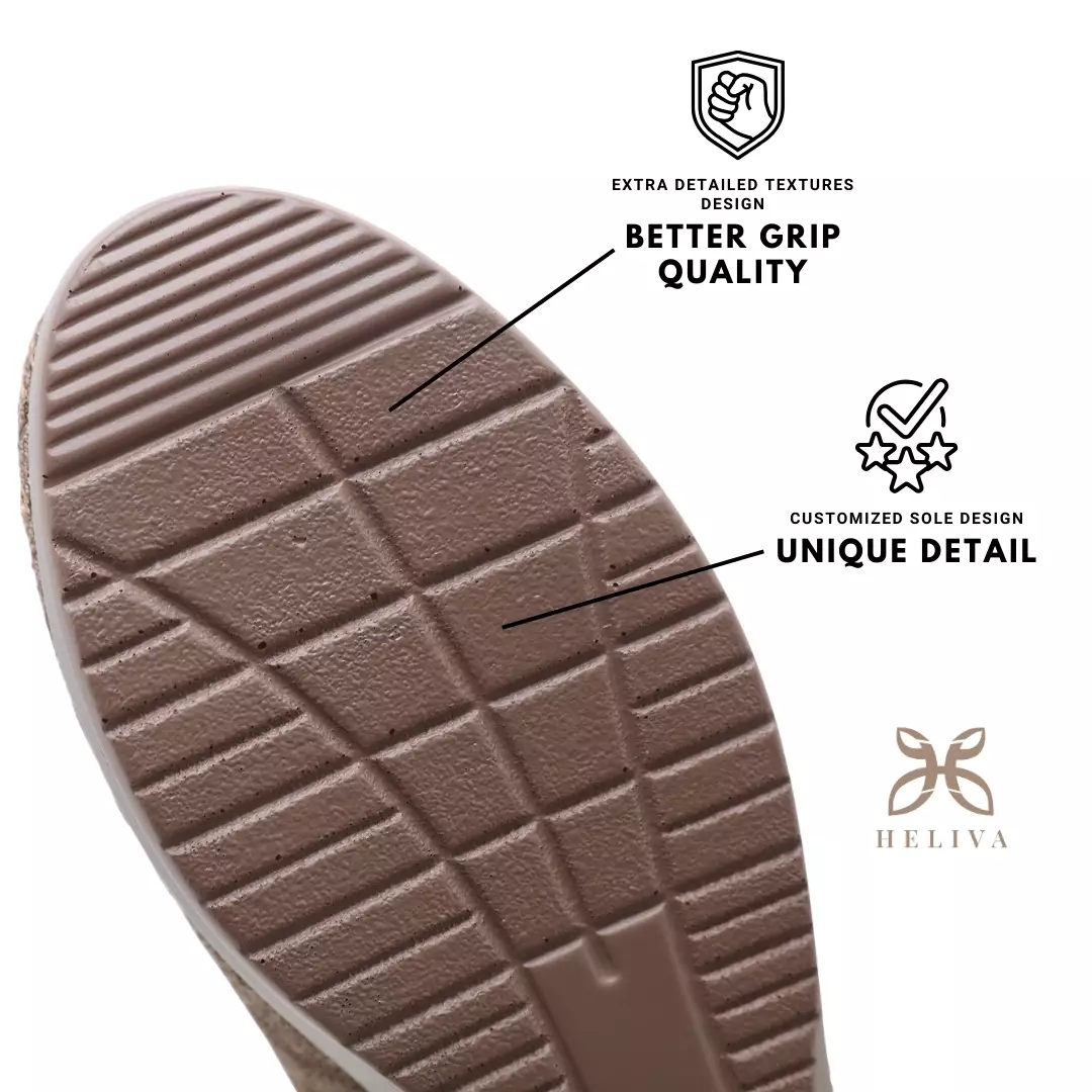 Heliva Jenaya Wedges Shoes Ladies Casual Knitted Flower Pattern