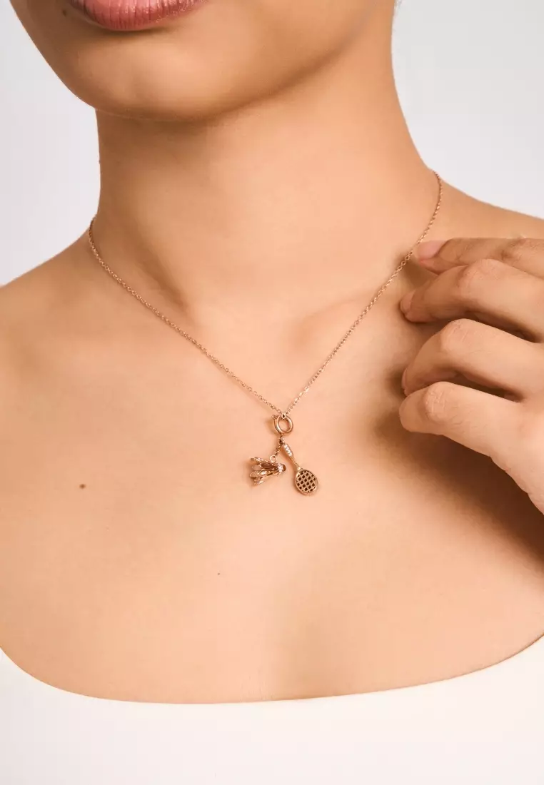 Badminton Passion Memoir Charm in Rose Gold