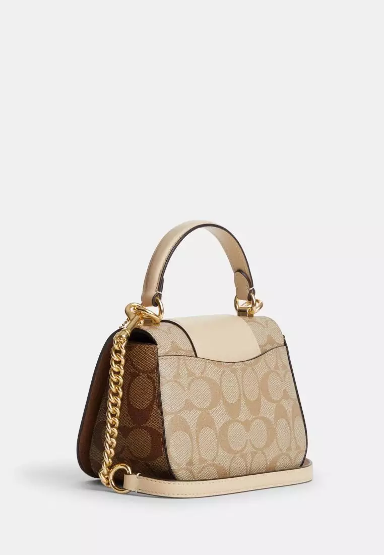 Jual Coach Coach Lysa Top Handle In Signature Canvas Light Khaki Ivory ...