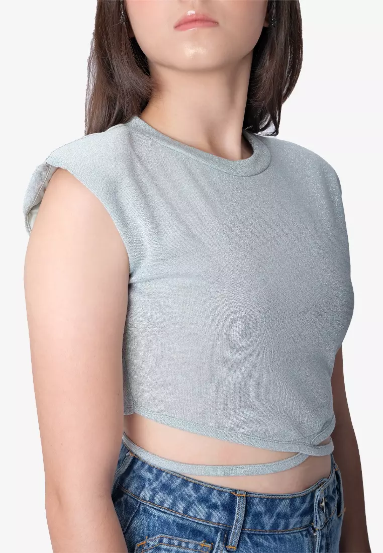 Sparkly Back Tie Top