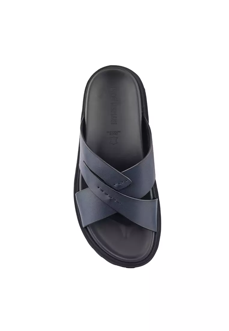 Sandal Kulit Pria Gino Mariani Jagger Navy