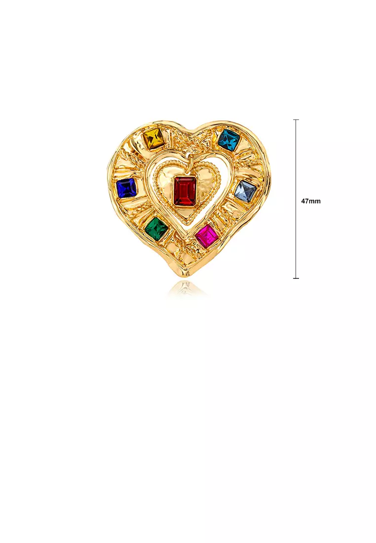 Gold heart brooch hotsell