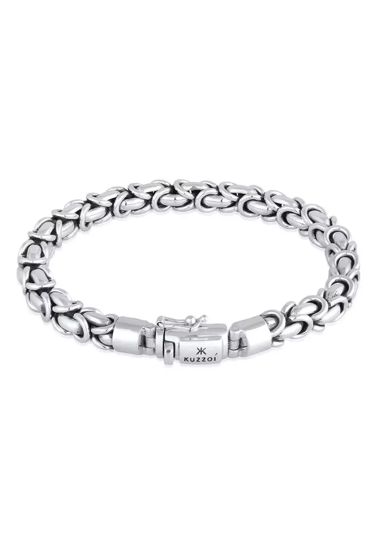 Buy Kuzzoi Bracelet Round Bali Byzantine Cuban Chain Braided 925 Sterling  Silver 2024 Online | ZALORA Singapore