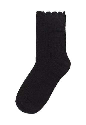 H&M black Frilled Socks D0970AAD2F50ECGS_1
