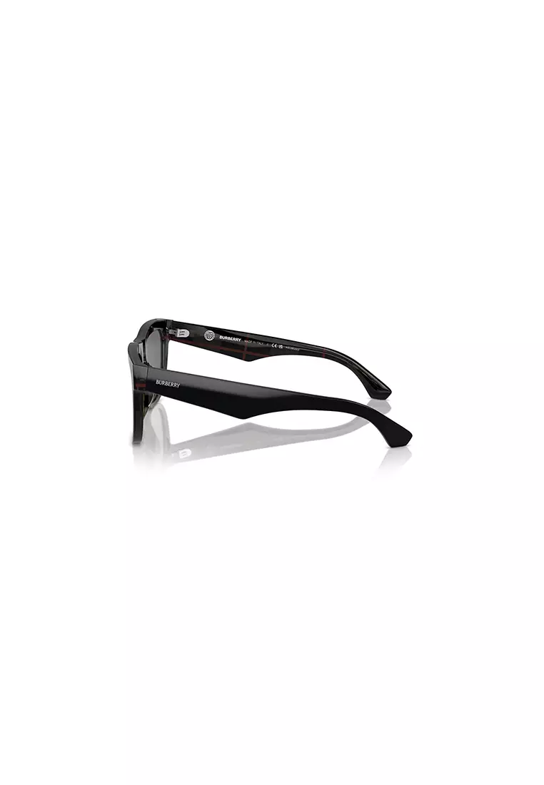 Top Black on Vintage Men's Square Frame Black Acetate Sunglasses - BE4431U