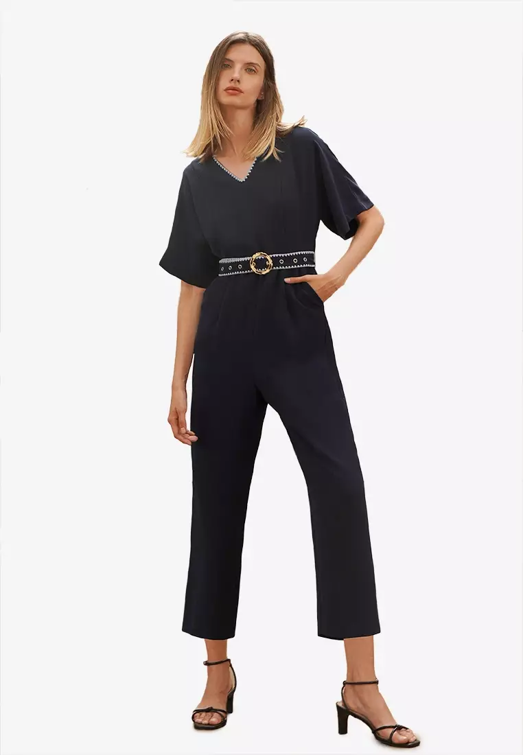 Buy Saturday Club Waist Belt V Neck Jumpsuit 2025 Online ZALORA