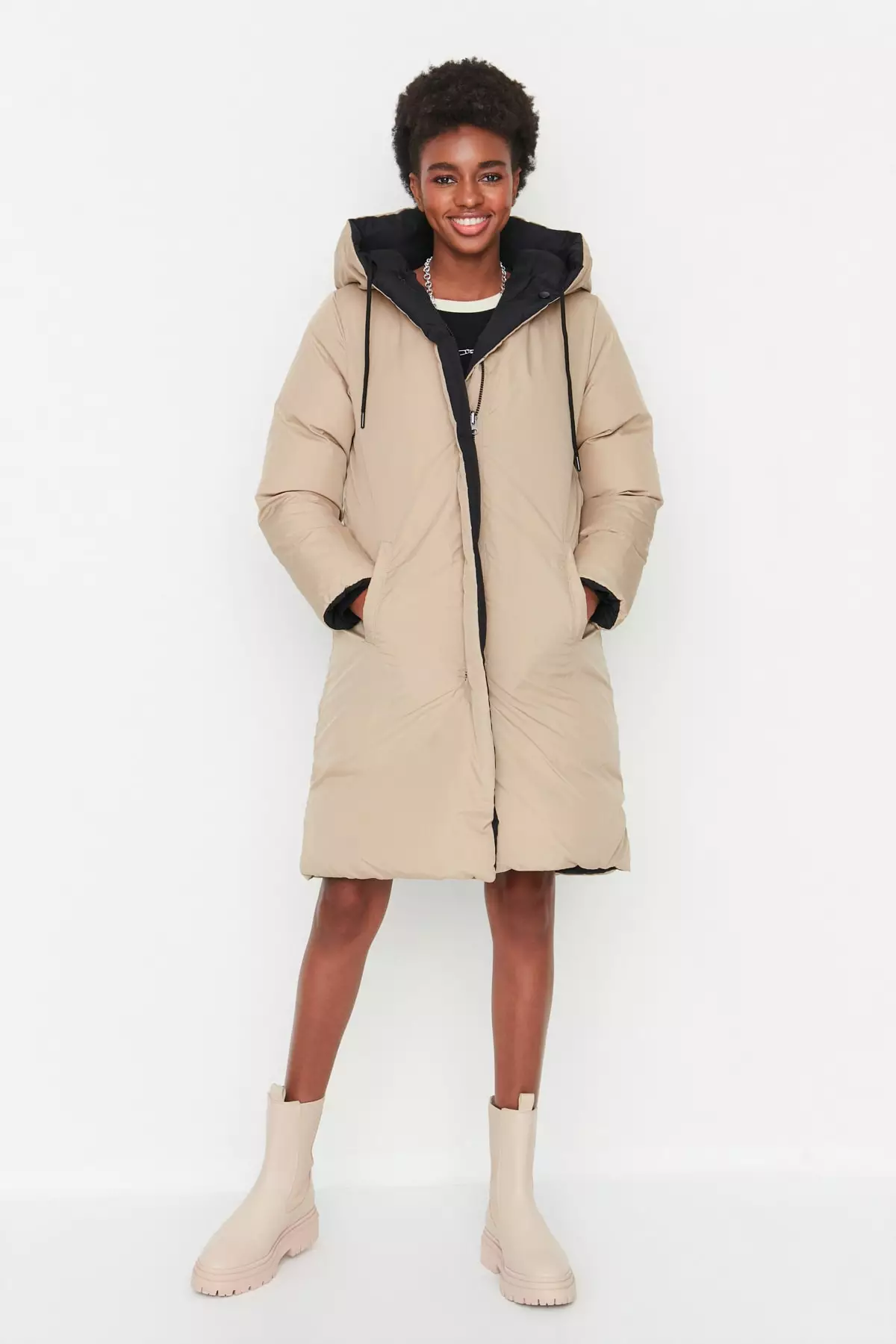 Reversible Long Puffer Coat