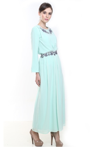 Aisya Kurung Modern in Light Green from Rina Nichie Couture in Green