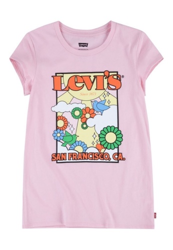 Levi's pink Levi's Girl's Gradient Logo Print Short Sleeves Tee - Almond A75F8KA4ADEF2FGS_1