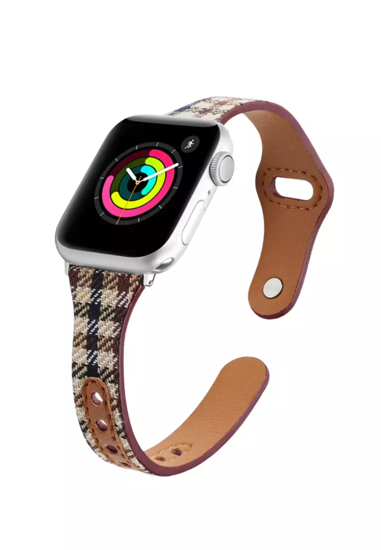 Buy Kings Collection British Style Lattice Genuine Leather Apple