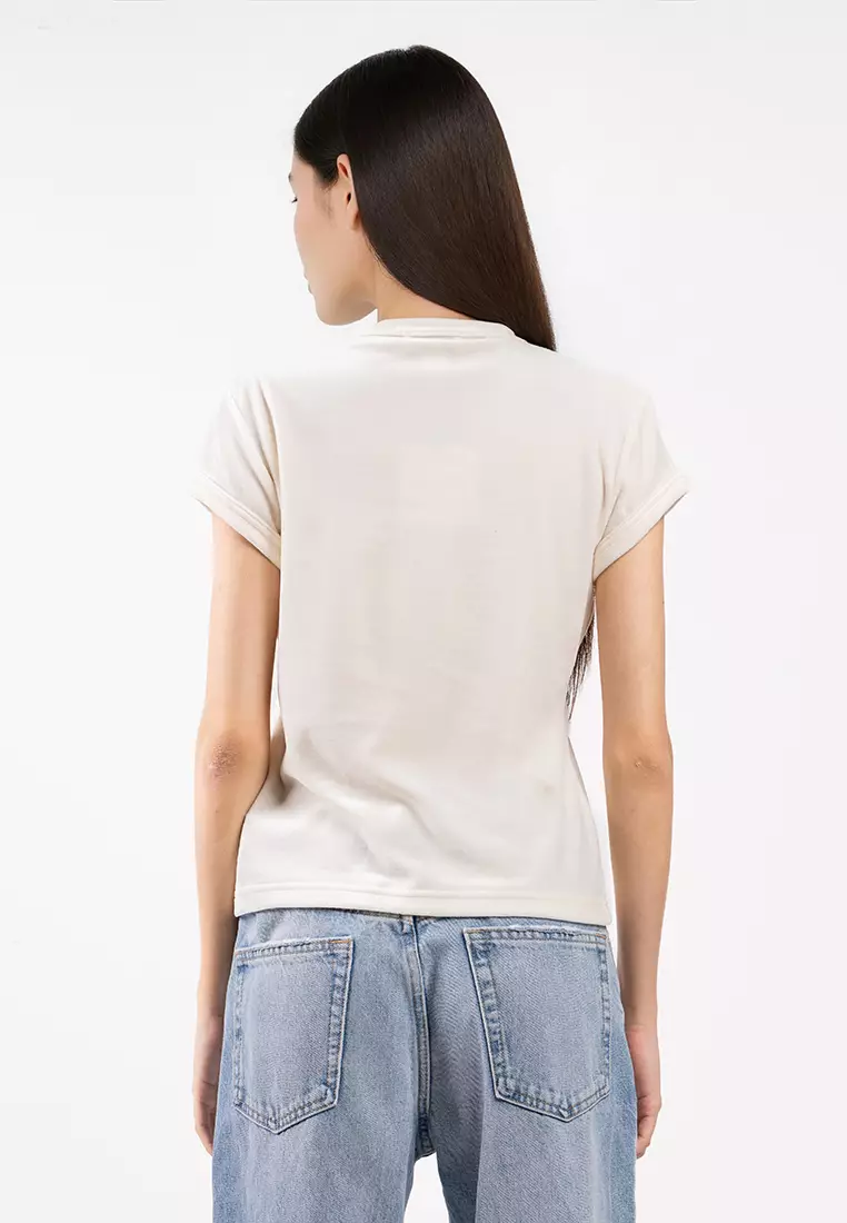 Velour Embossed Logo Graphic Slim T-Shirt - Calvin Klein Jeans - Calvin Klein Jeans