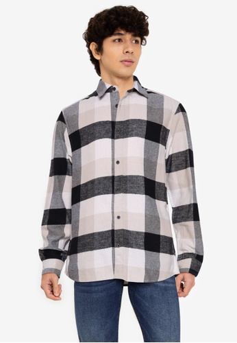 Only & Sons white Gudmund Check Shirt 426CEAA71F8A79GS_1
