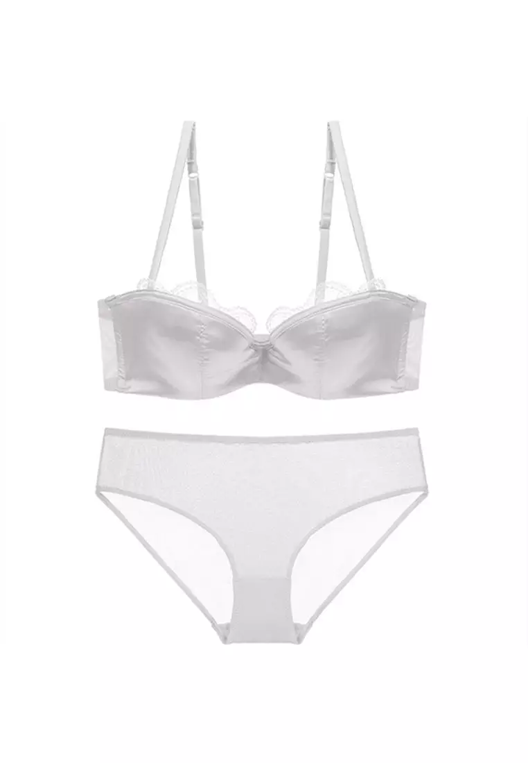 Buy ZITIQUE Women's Elegant Seamless Demi-cup Lingerie Set (Bra And  Underwear) - White 2024 Online