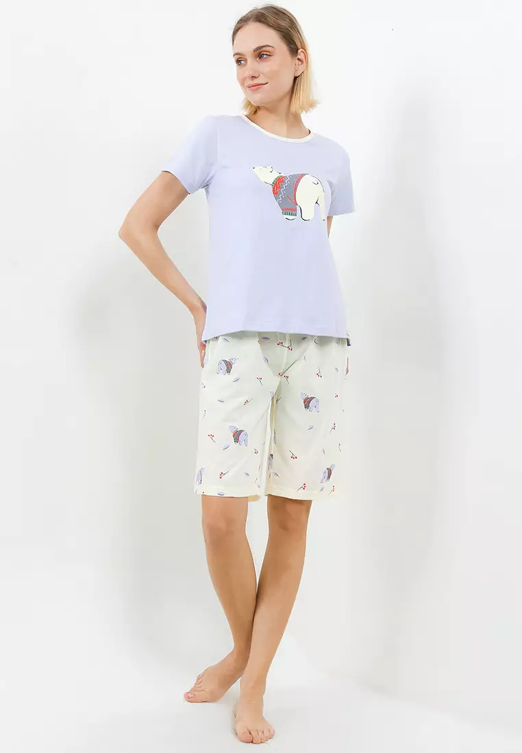 Pyjama Baju Tidur  Short Sleeve Short Pants Sleepwear