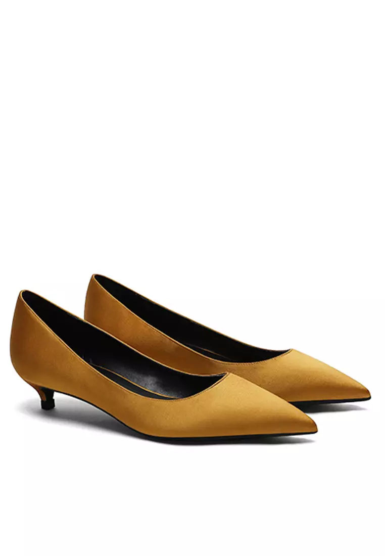 Buy Twenty Eight Shoes 3CM Silk Fabrics Pointed Kitten Heel Pumps