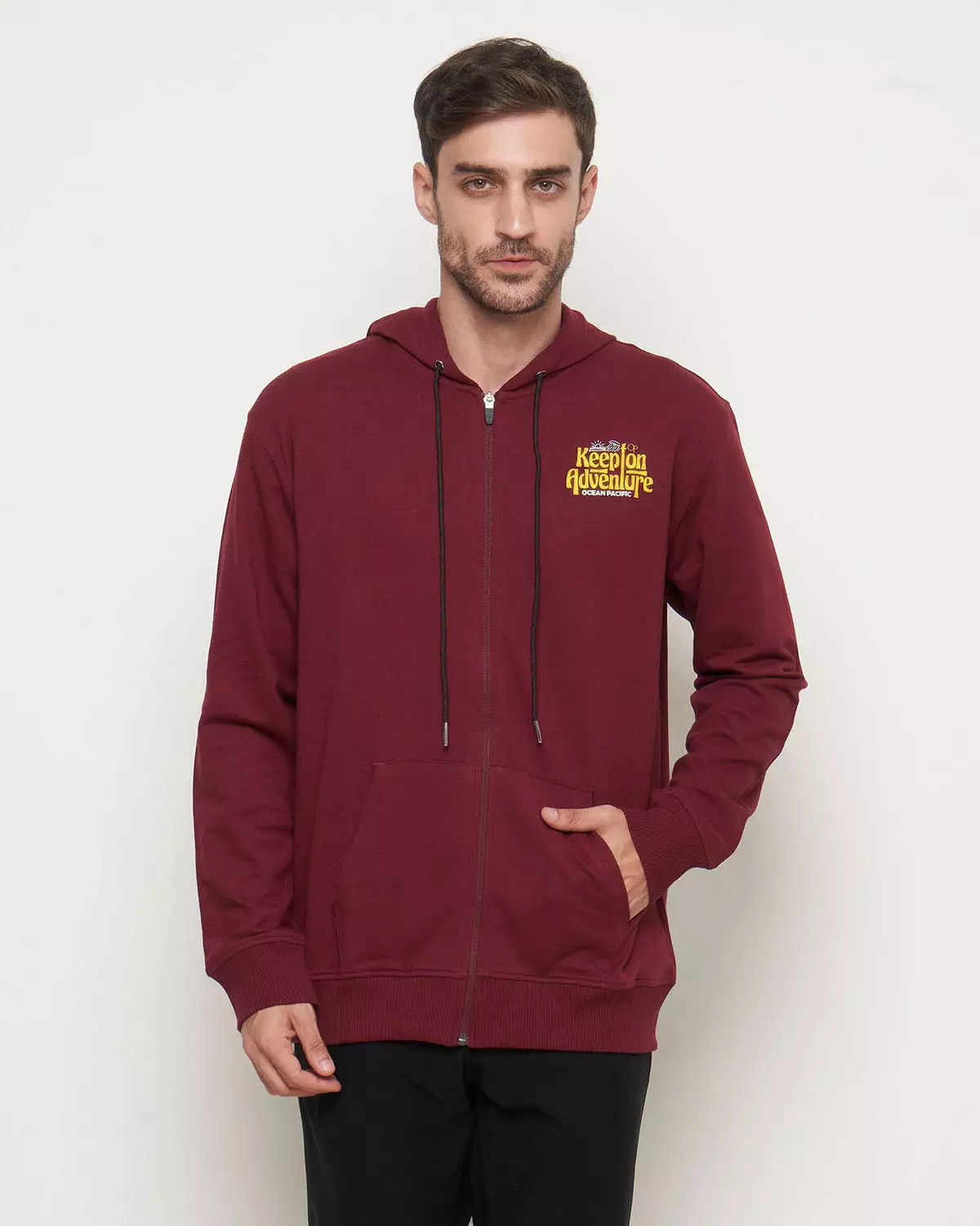 Ocean Pacific Men's Hoodie Jacket 03MJM00574 Maroon