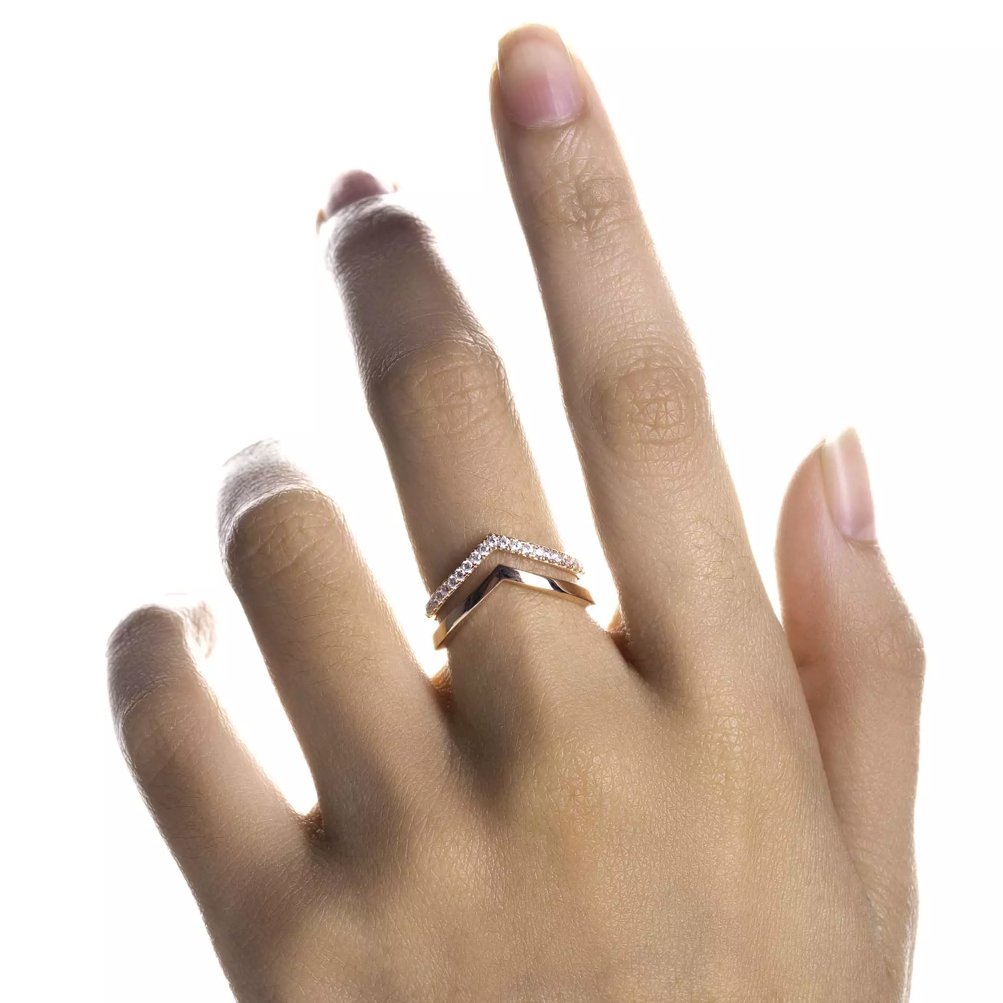 Cincin Emas 8K - Iris Solitaire Gold Ring - Evelina Collection - Juene Jewelry