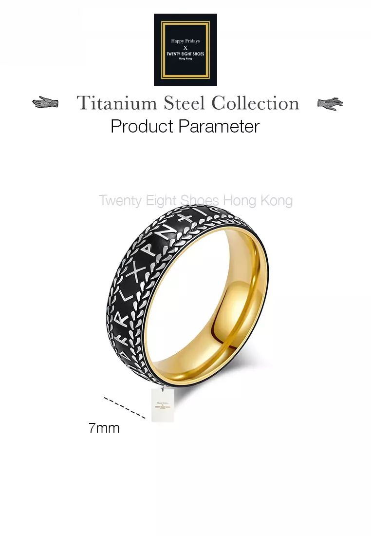 Titanium Steel Runes Ring JW QF-JZ980