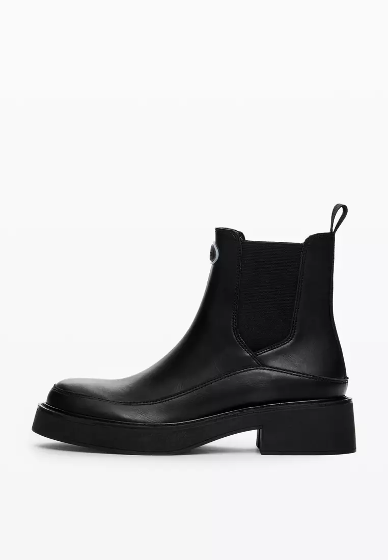 Discount on Desigual  shoes - SKU: Black Low heel faux leather ankle boots