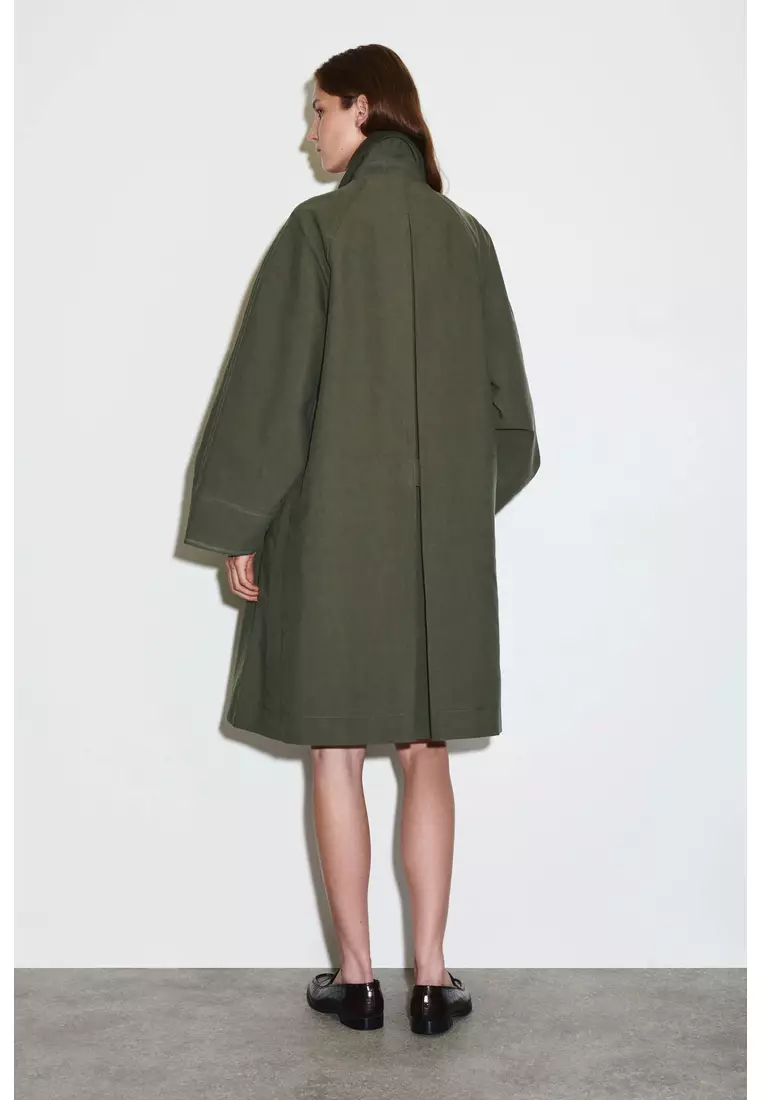 WOOL-TRIMMED CAR COAT