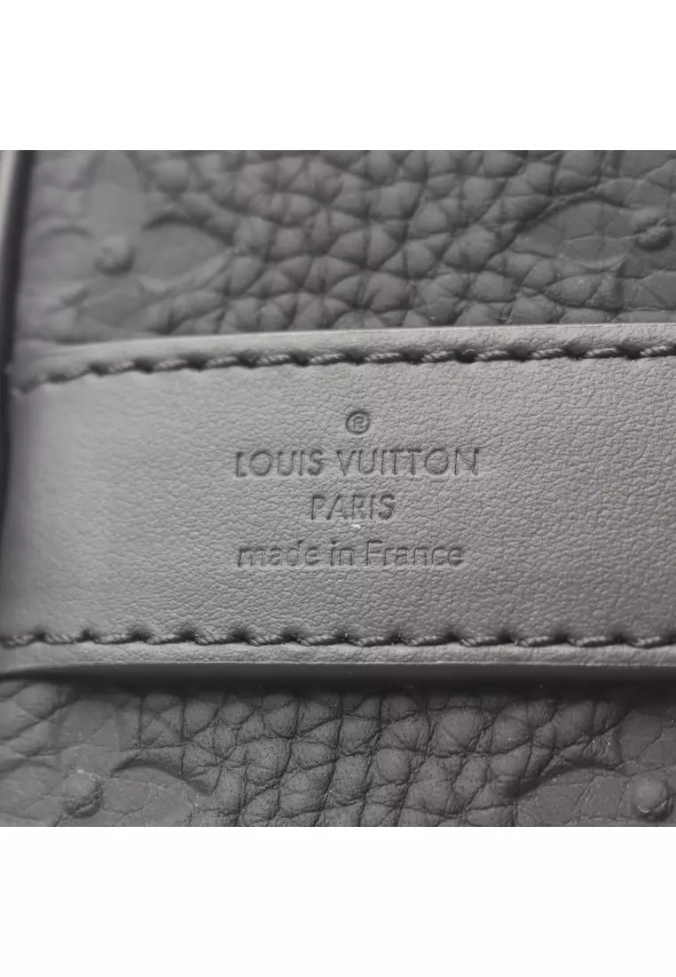 Pre-Loved Louis Vuitton Keepall Bandouliere 25 taurillon monogram Noir Handbag leather black 2WAY