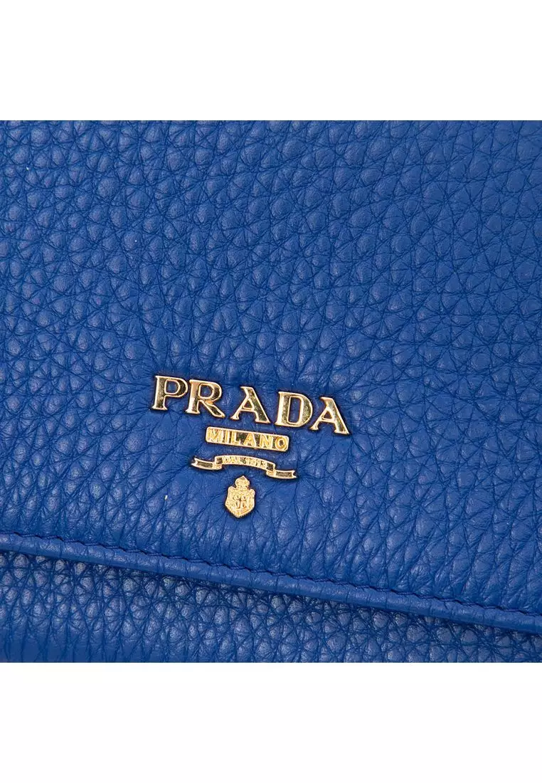 Pre-Loved Prada Vitello Daino Wallet On Strap