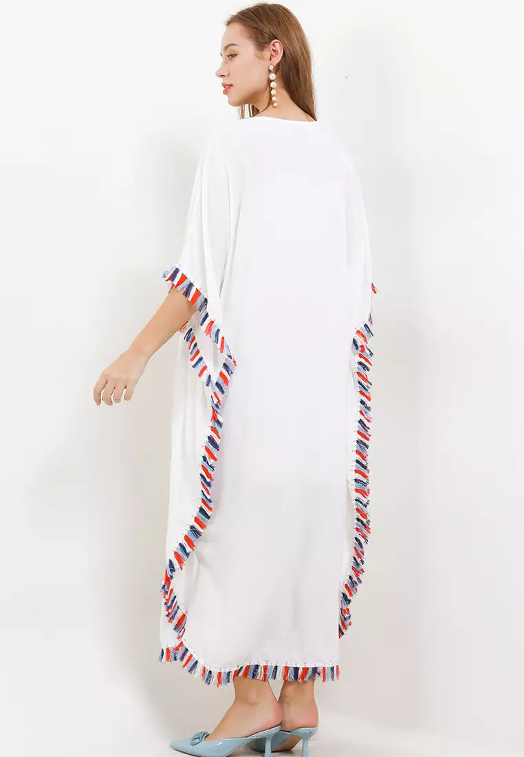 Tassel Detail Emb Kaftan
