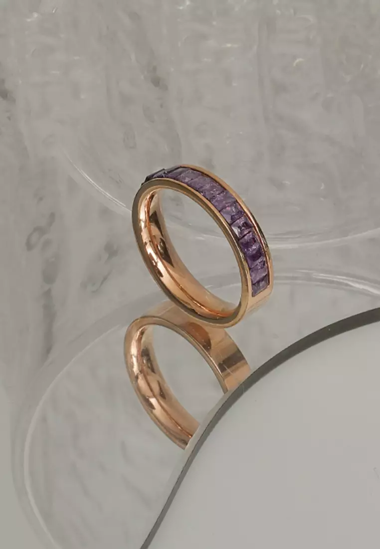CELOVIS - Georgia Purple Zirconia in Rose Gold Ring