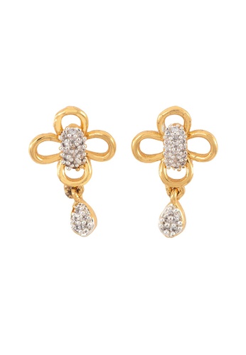 estele gold Estele Gold Plated CZ Floral Stud Earrings for Women 3064AAC0AE0A76GS_1