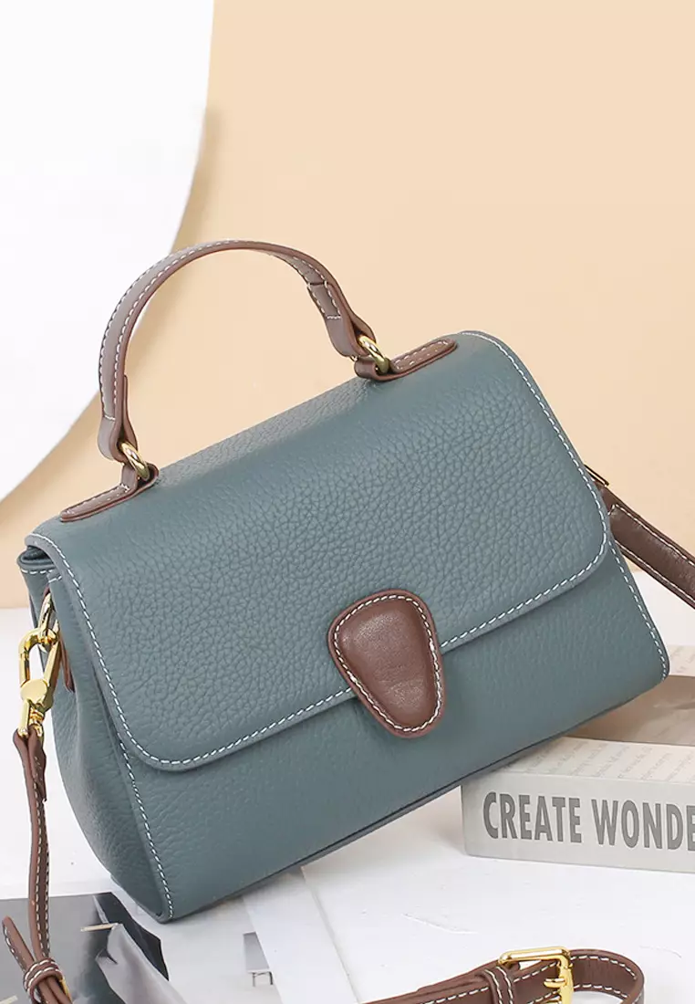 Buy ZITIQUE Head layer cowhide oblique backpack 2024 Online ZALORA Philippines