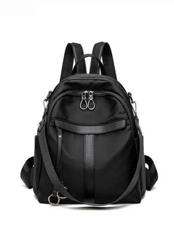 Twenty Eight Shoes black Stylish Nylon Oxford Patch Detail Backpack JW CL-C9855 CBE11ACA7AEAB3GS_1