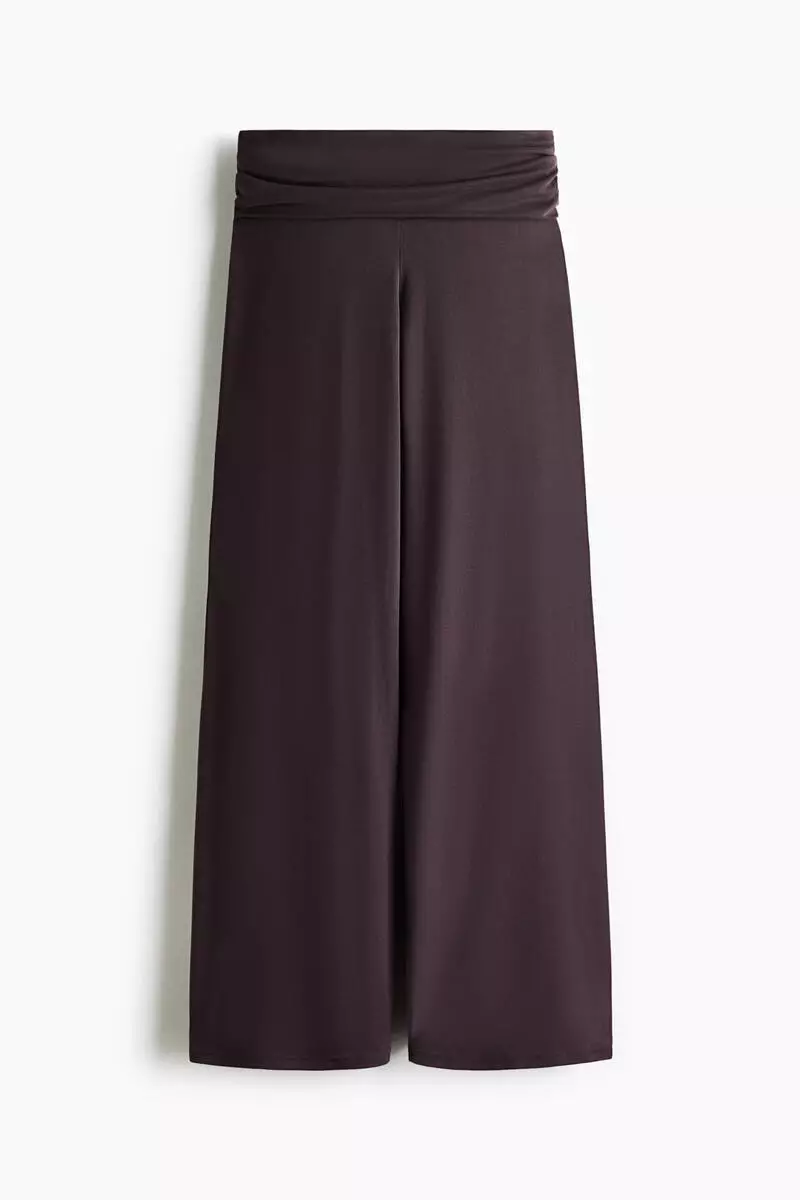 Foldover-waist yoga trousers