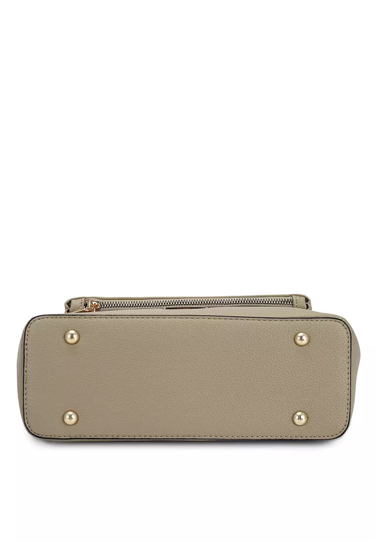 Pebbled Flap Over Convertible Top Handle Bag