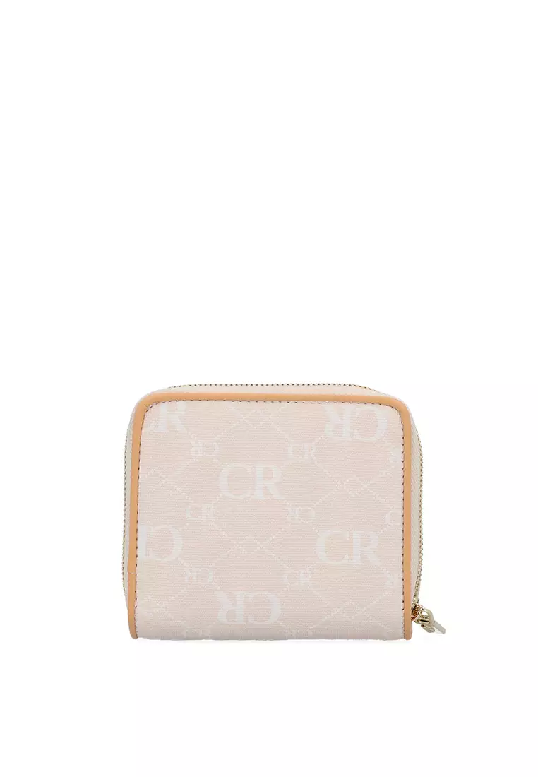 CR Monogram in Cream 2-Fold Wallet - Beige