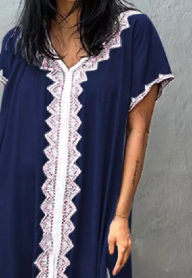 Fashionable new ethnic lace pattern dress K061706DB