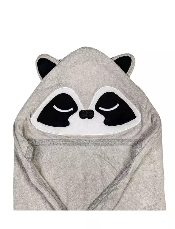 Premium 3D Animal Hooded Bamboo Bath Towel Raccoon (400GSM)
